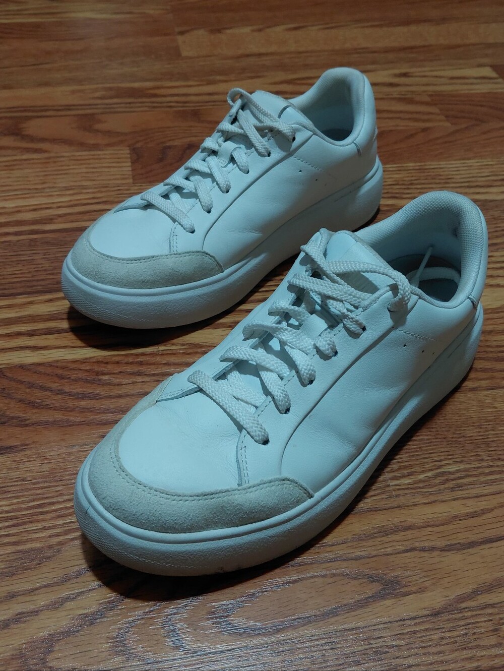 Fit Flop Leather Suede Sneakers Women Size 7.5 White Comfort Cushion Shoes